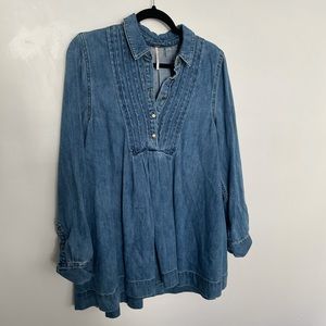Real Denim Babydoll Blouse